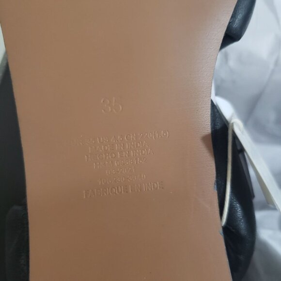 New H&M Genuine Leather Sandals in Black -‎ Size US 4.5 - Picture 8 of 10